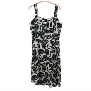 Rinascimento  black and white floral print sleeveless button front mini dress LG